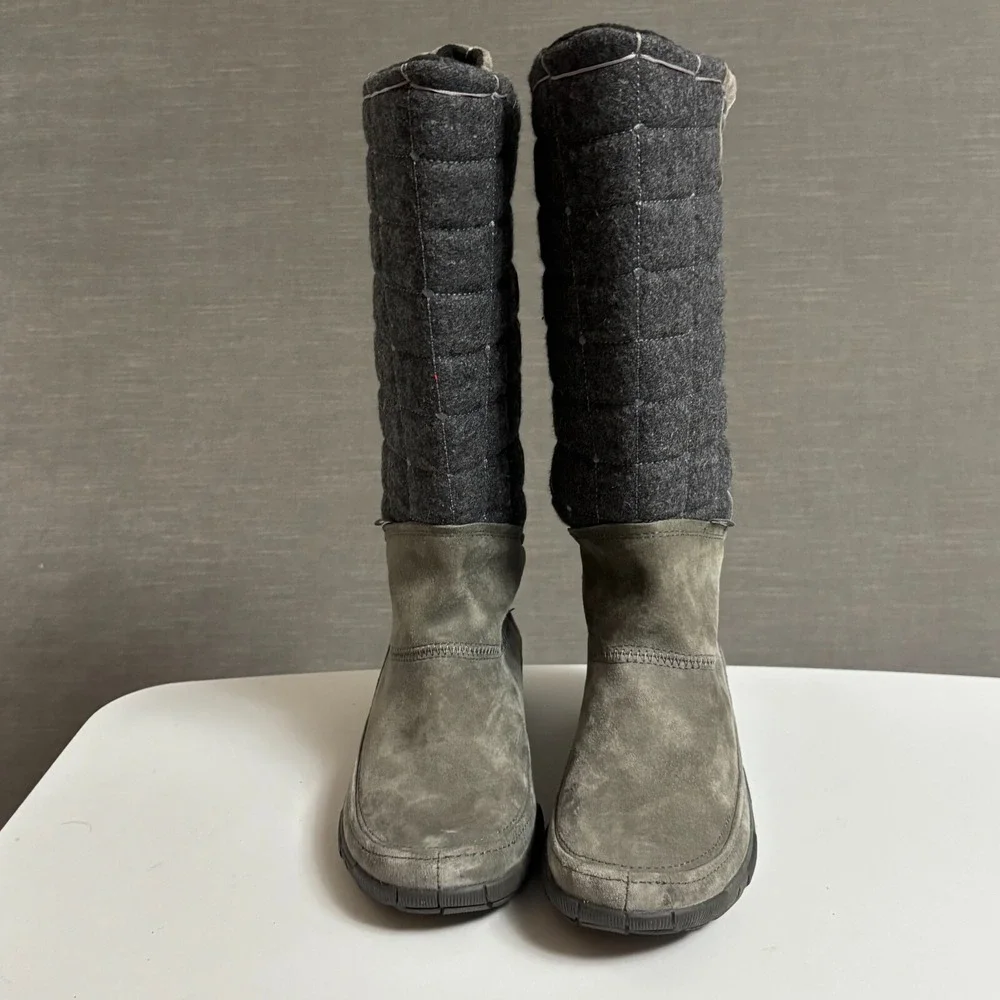 Cushe Boots 6 Gray Suede Tall Quilted Waterproof Winter Snow Comfort Outdoors‎
